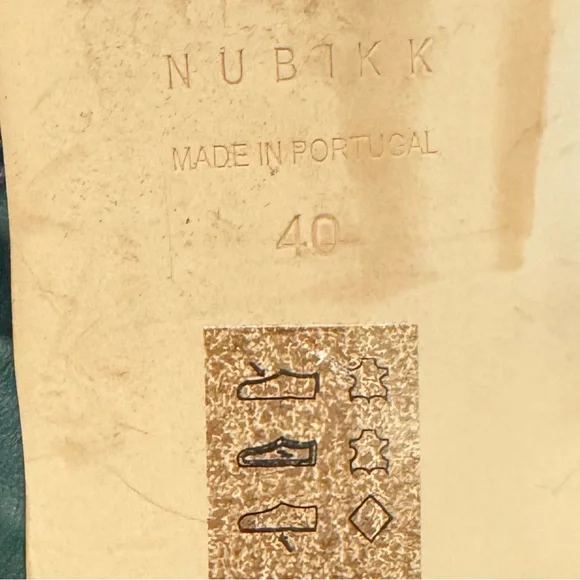 Nubikk NIB Leather Square Twist Flat Sandals - Hunter Green 40 - Picture 6 of 6